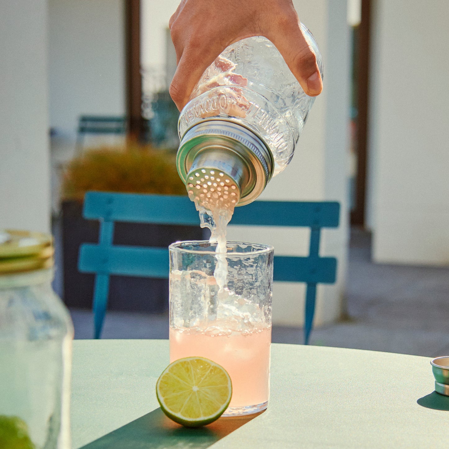 O'Donnell cocktail shaker, upcycled being used