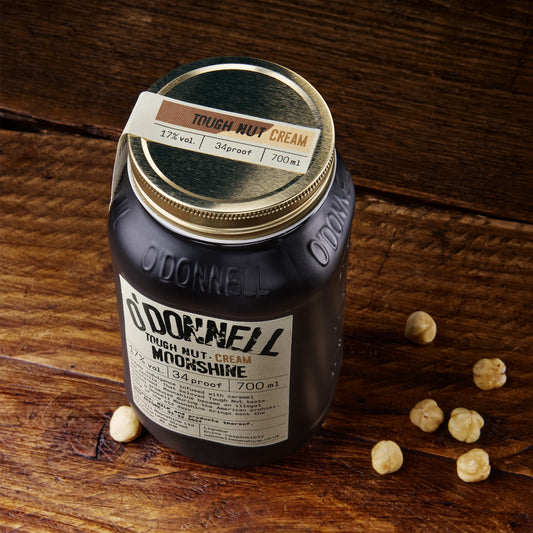 O'Donnell Moonshine 700ml Jar Tough Nut Cream shot from above.