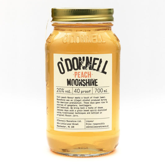O'Donnell Peach Moonshine on a white background