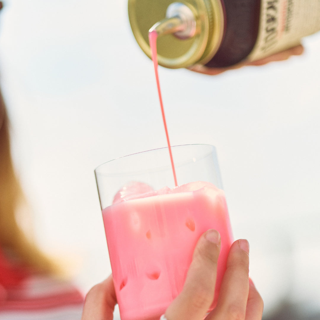 Strawberries & Cream being poured