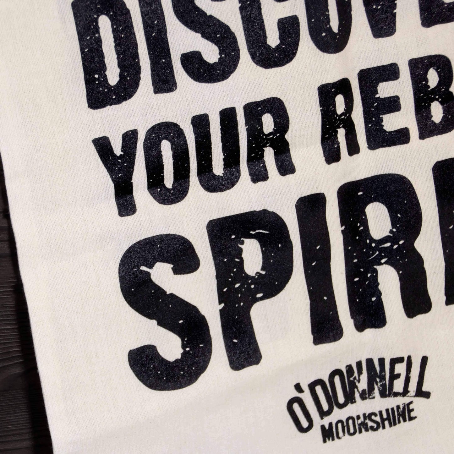 o donnell moonshine tote bag close up