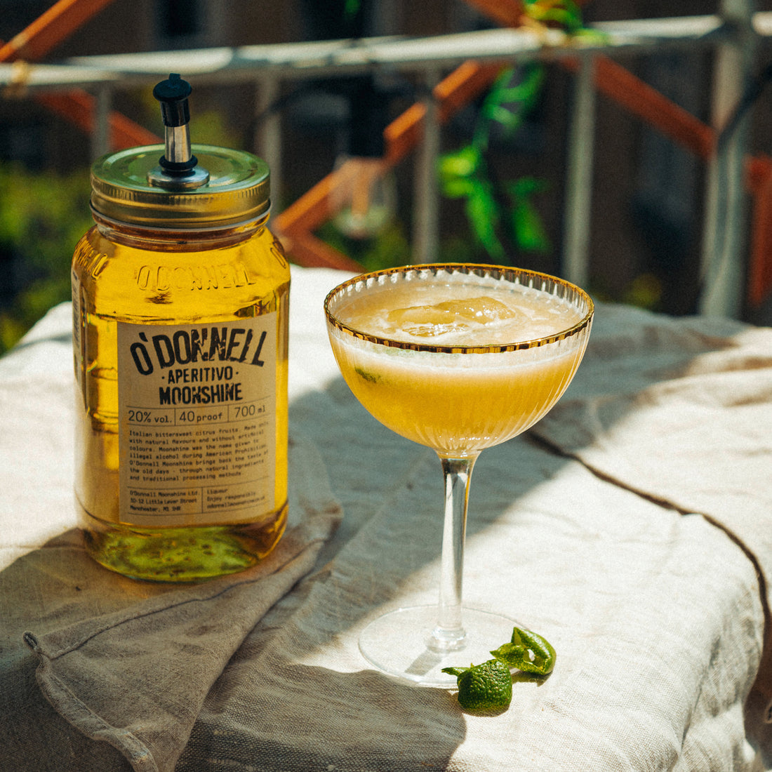 Tuscan Sun cocktail using Aperitivo Moonshine