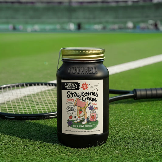 A jar of O'Donnell Strawberries & Cream Sip & Serve