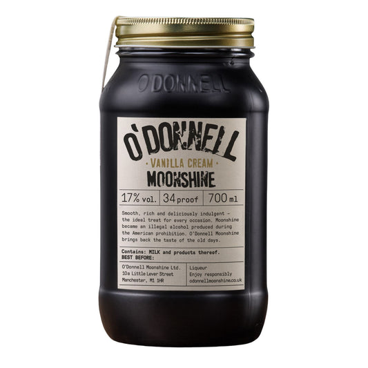 Vanilla Cream Moonshine 700ml Jar on a white background