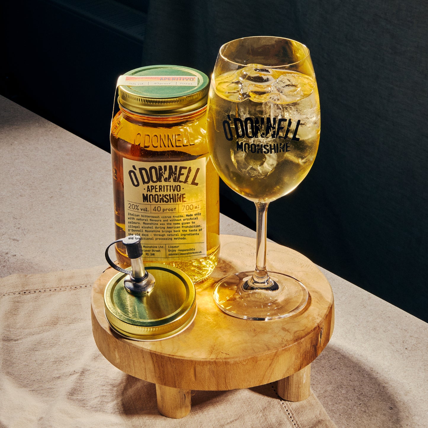 O'Donnell 700ml Jar Aperitivo, Glass and pouring lid