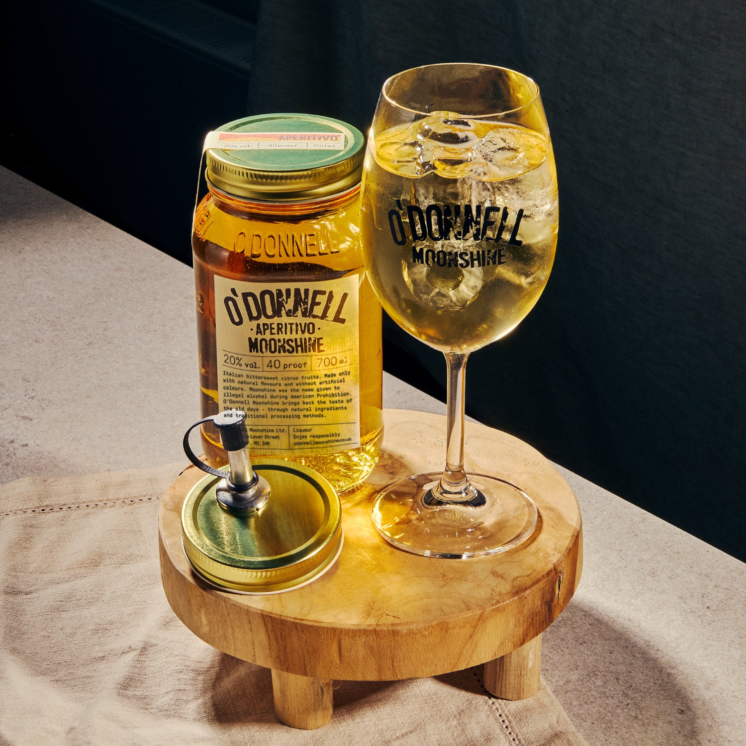 O'Donnell 700ml Jar Aperitivo, Glass and pouring lid
