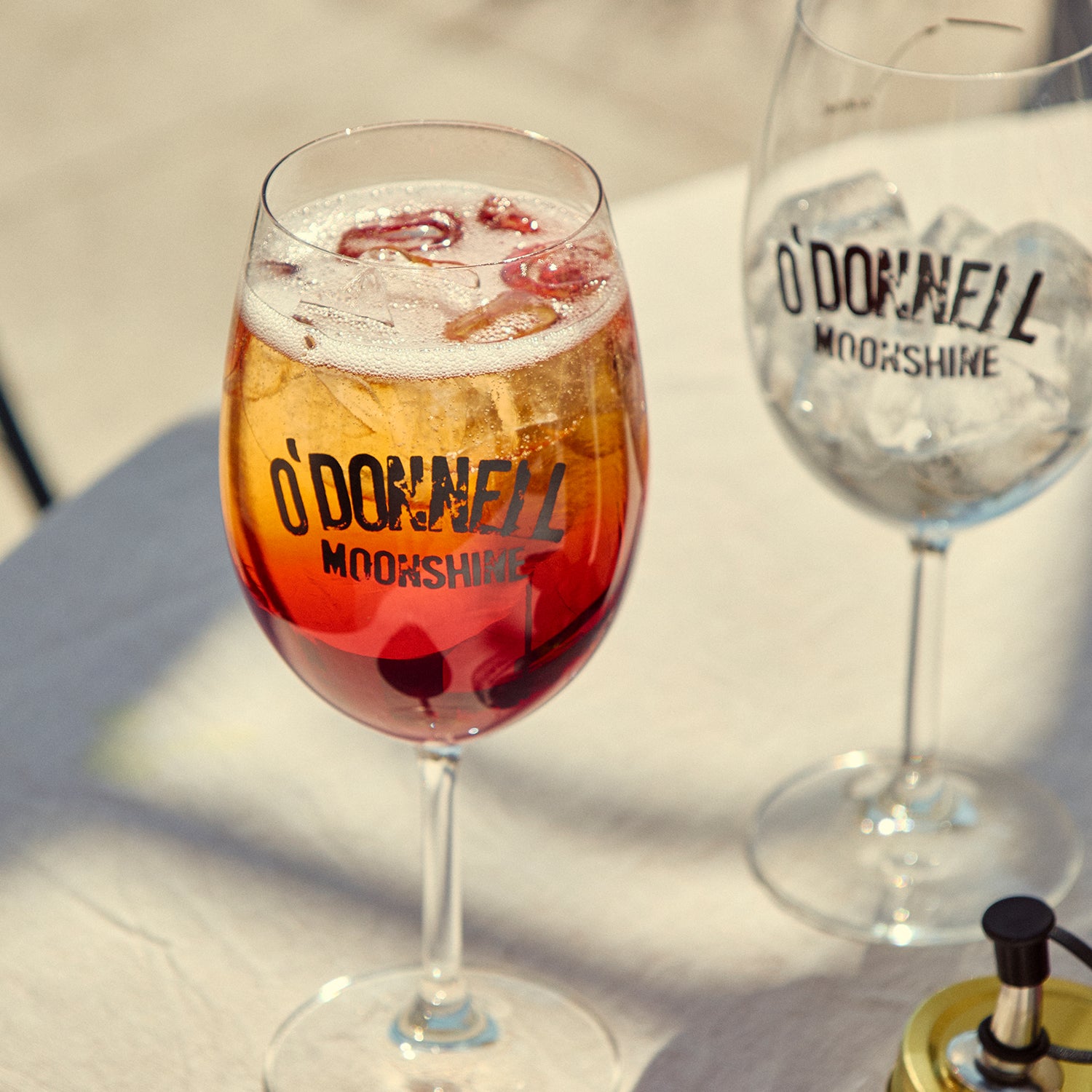 O'Donnell Moonshine Sprtiz in a branded glass