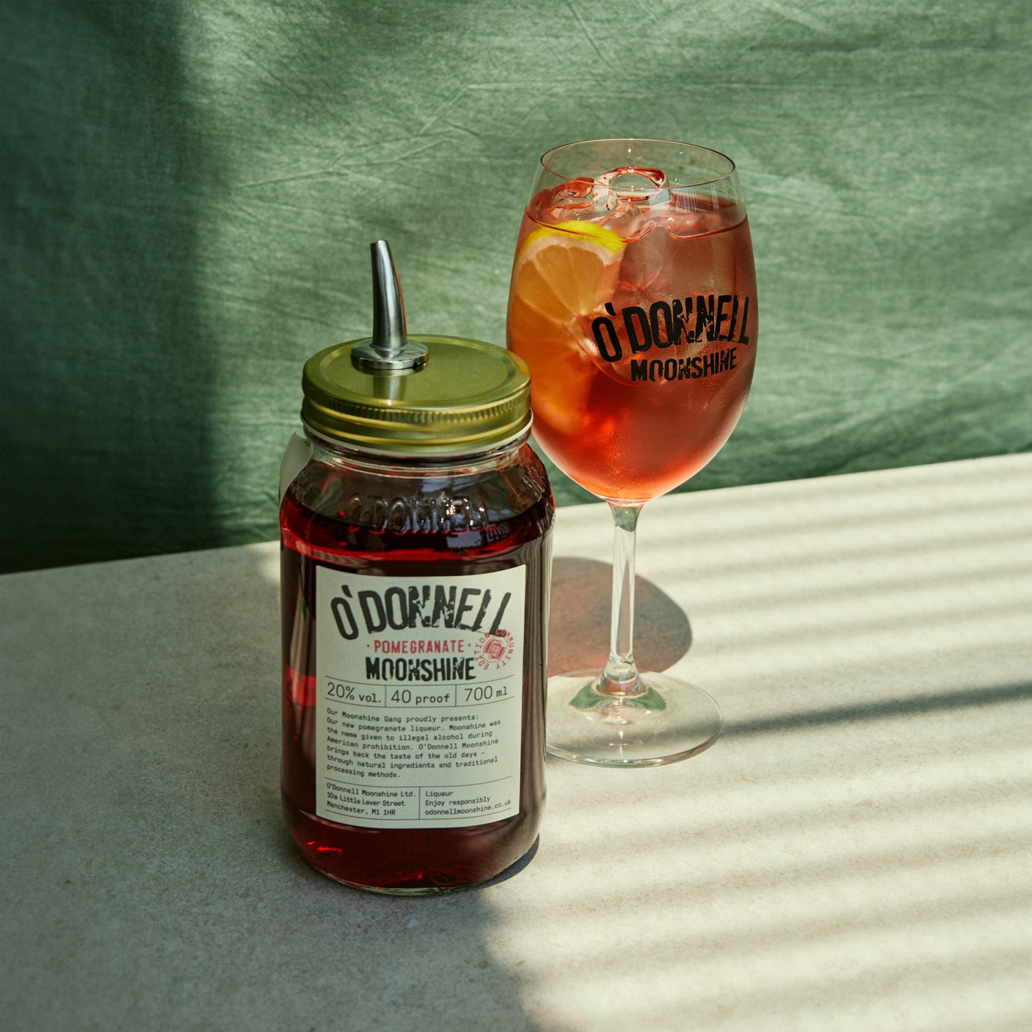 O'Donnell 700ml Jar Pomegranate and Glass