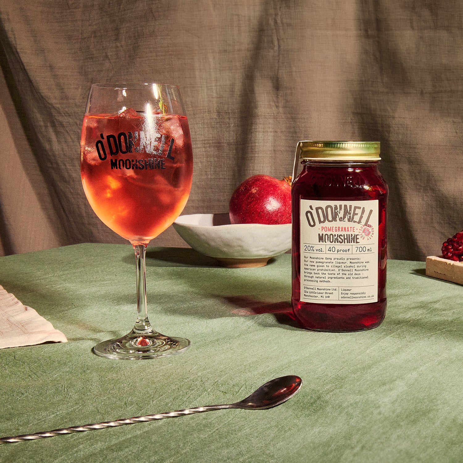 O'Donnell 700ml Jar Pomegranate and Glass