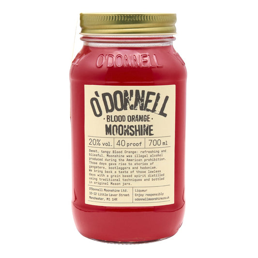 O'Donnell Blood Orange Moonshine 700ml Jar on a white background