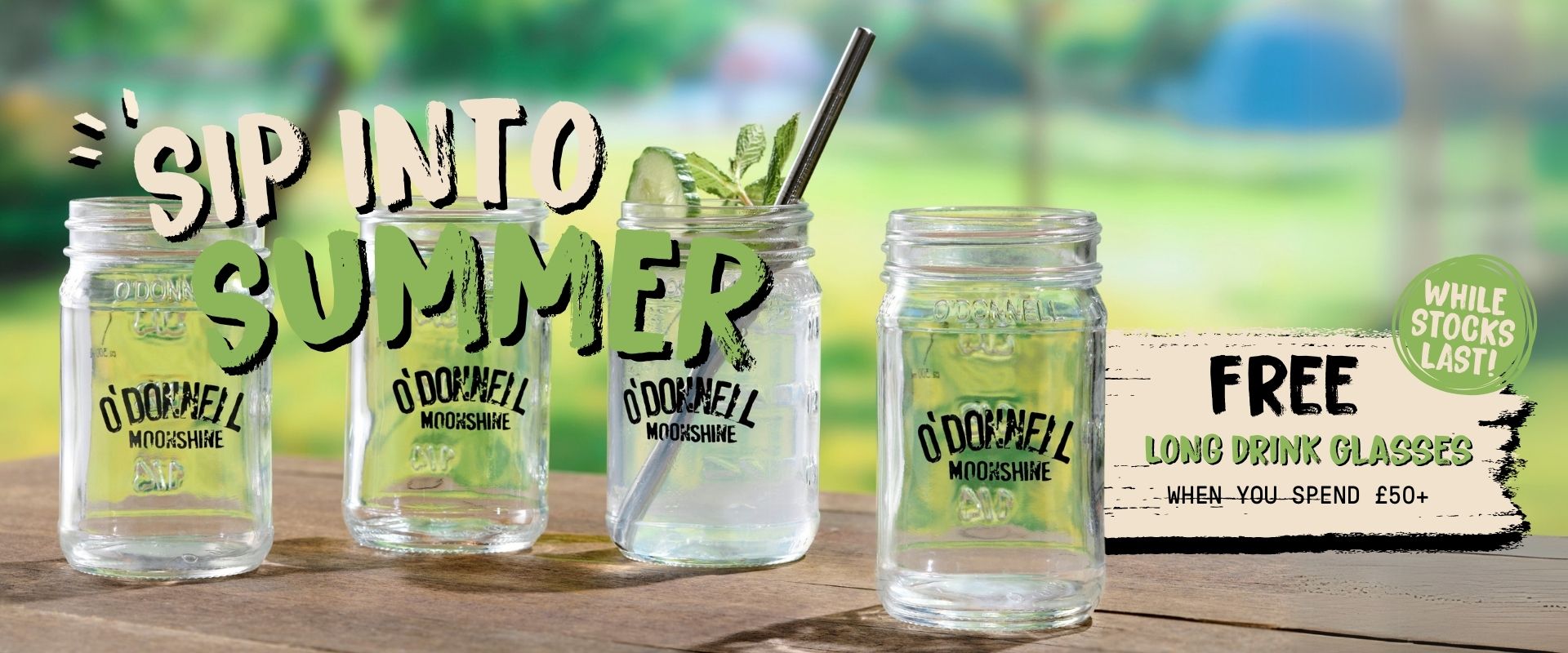Sip into summer, free long drink glasses when you spend £50 or more while stocks last