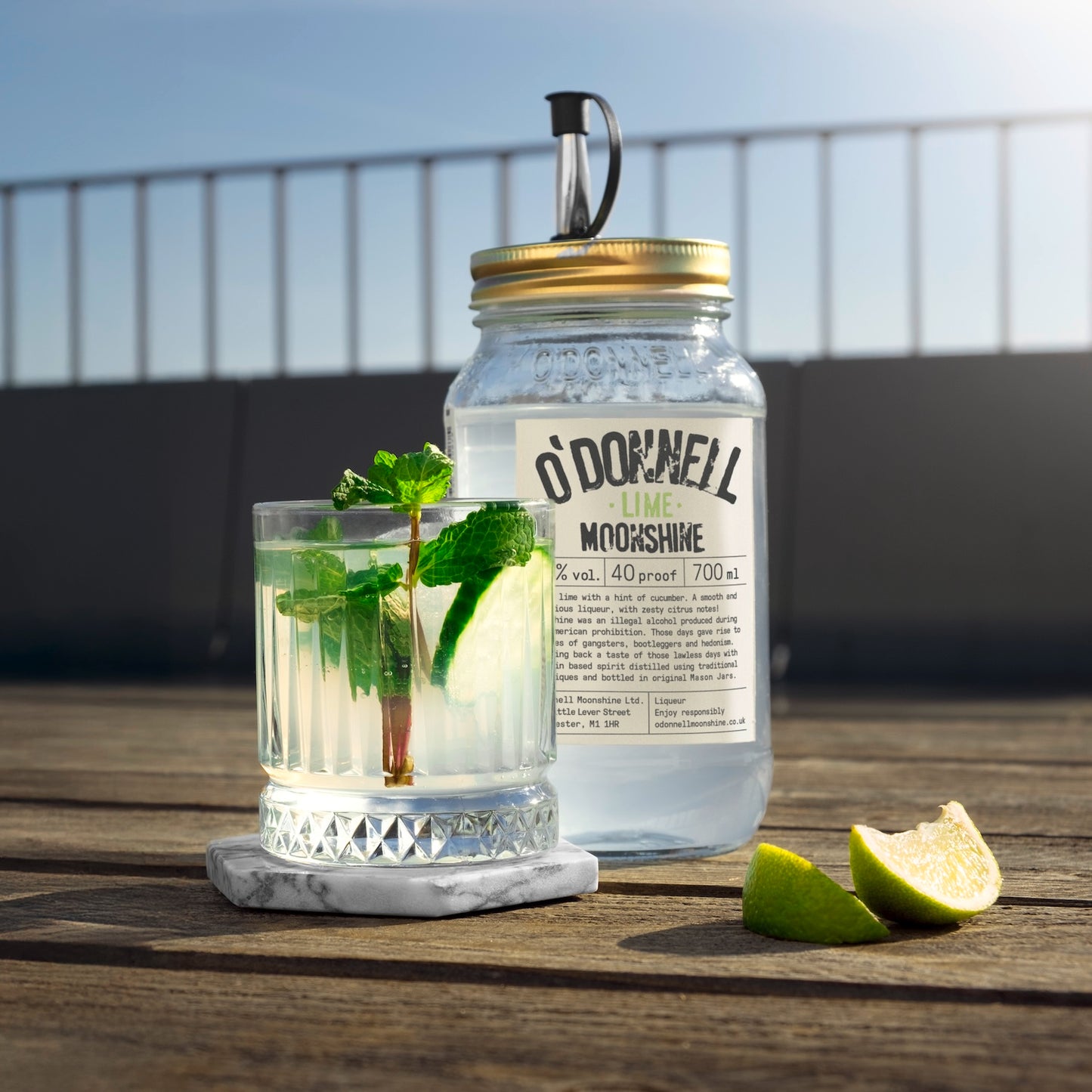 Lime Moonshine and Lime Cocktail