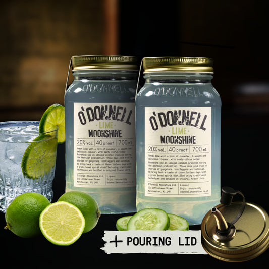 2 lime moonshines with pouring lid