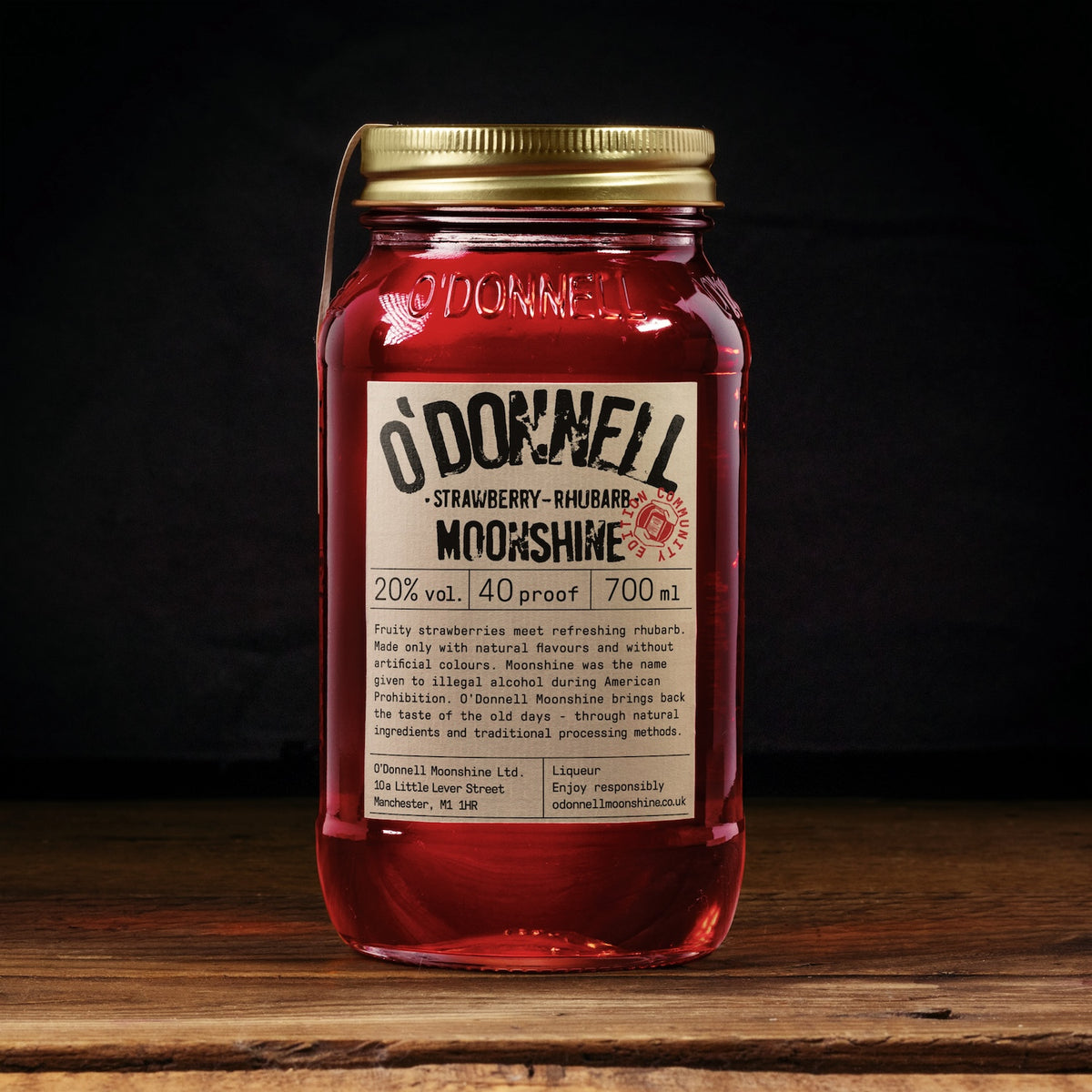 Strawberry Rhubarb 700ml Moonshine jar