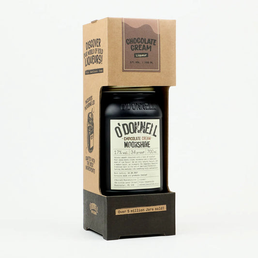 O’Donnell Moonshine Choco Cream 17% ABV Starter Set with 700ml Mason Jar and Pouring Lid