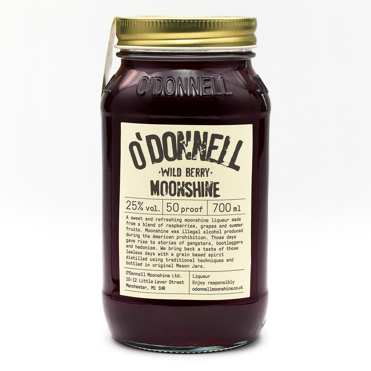 O'Donnell Wild Berry Moonshine on a white background
