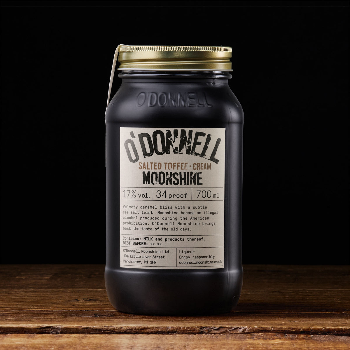 A Jar of O'Donnell Moonshine Salted Toffee Cream