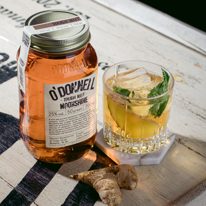Tough Nut Moonshine with a ginger cocktail