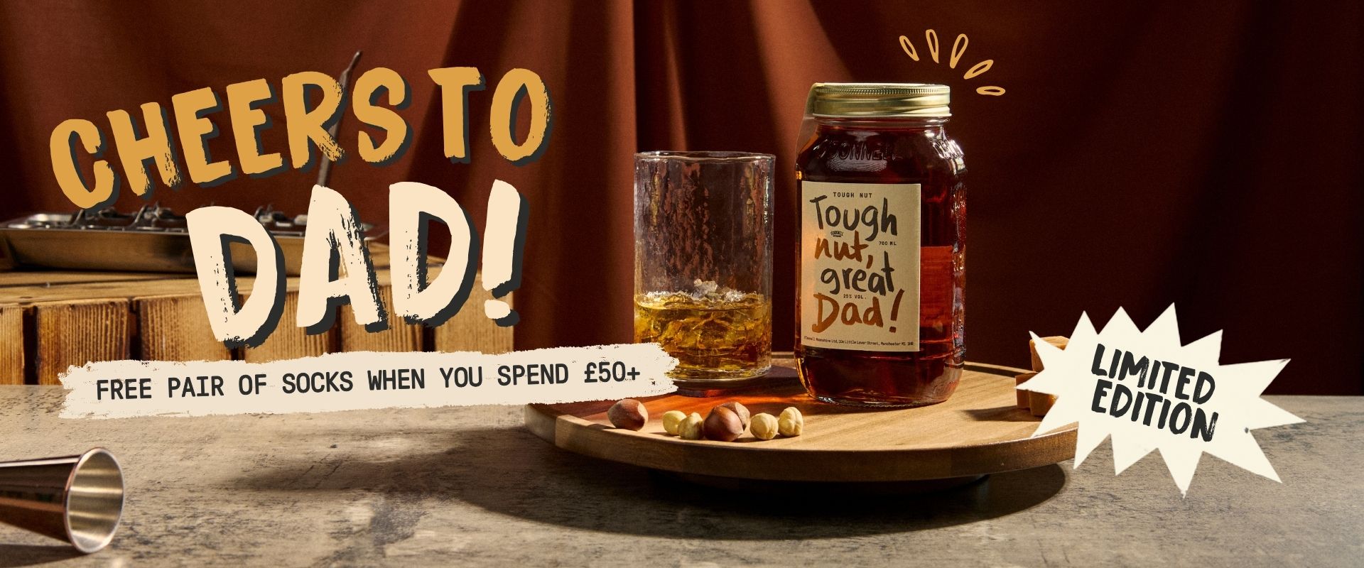 Cheers to Dad! Limited Edition Tough Nut & free pair of socks when you spend £50+