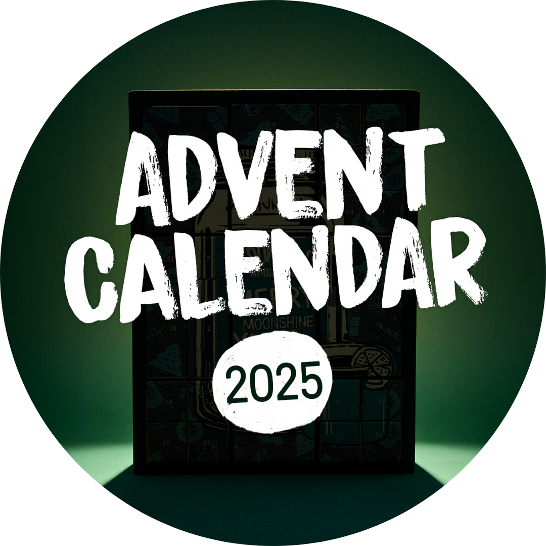 2025 Advent Calendar with white text on a green background