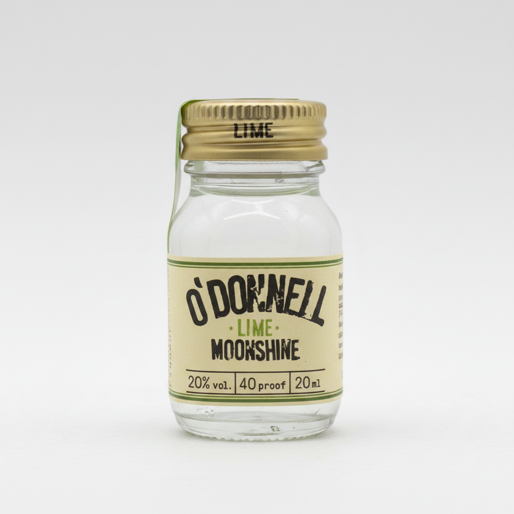 lime moonshine 20ml on a white background