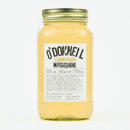 The product image of the O'Donnell Moonshine 700ml Elderflower Mason jar, 20% vol.