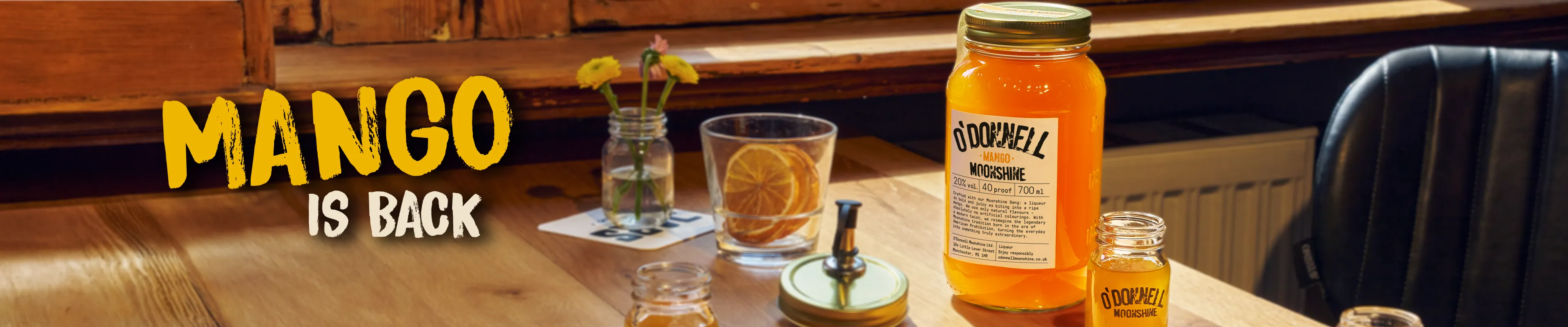O'Donnell Moonshine Golden Mango is back – desktop promotional banner