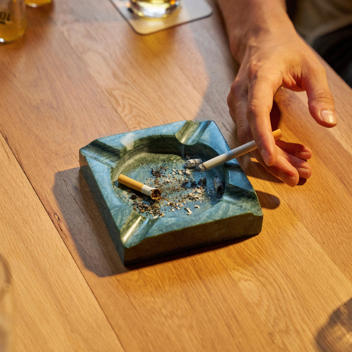 O’Donnell Moonshine Ashtray – close-up on a table