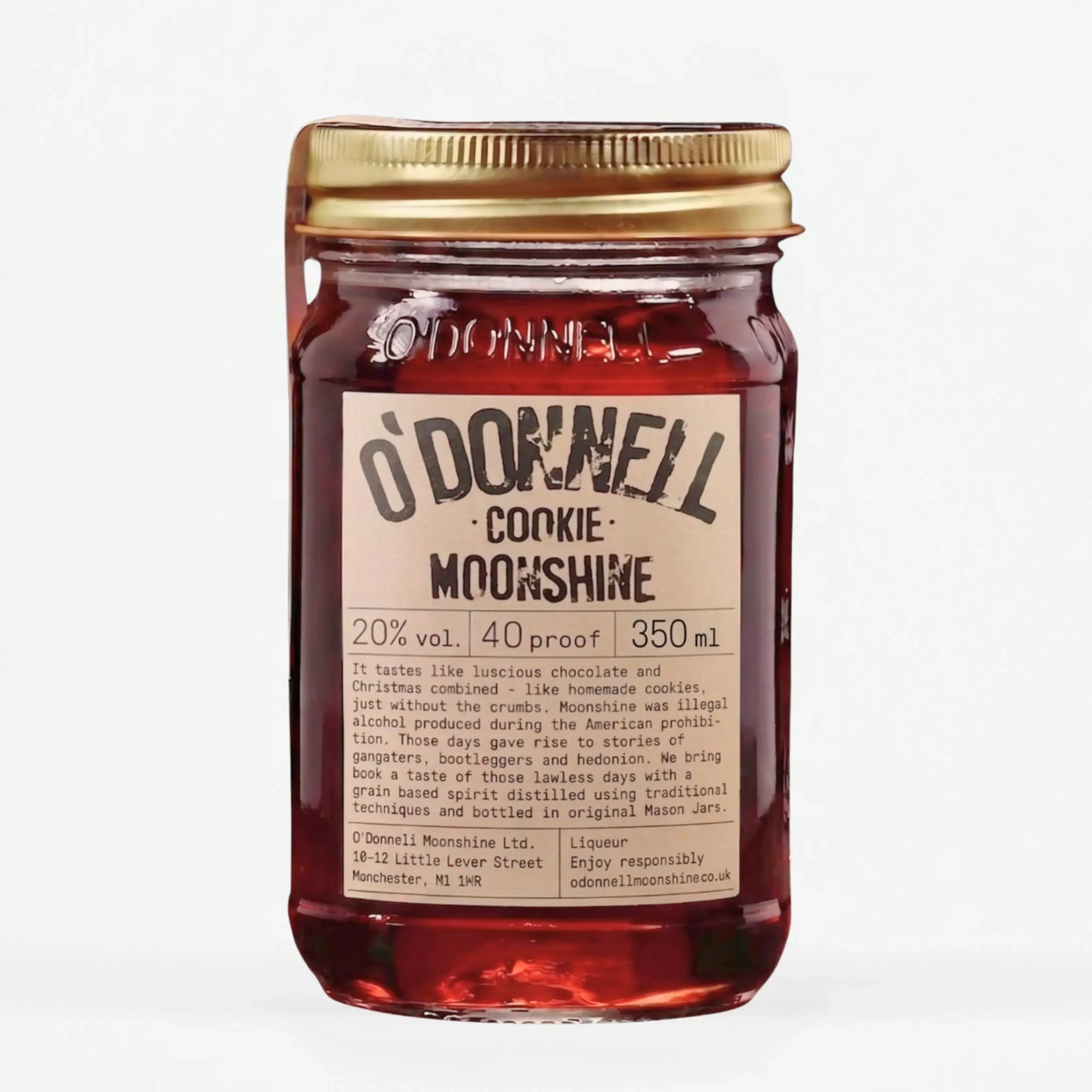 O'Donnell Moonshine Cookie in a 350ml Jar on a white background