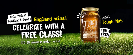 O'Donnell Moonshine "England wins. Celebrate with a free Glass." Landingpage Banner.