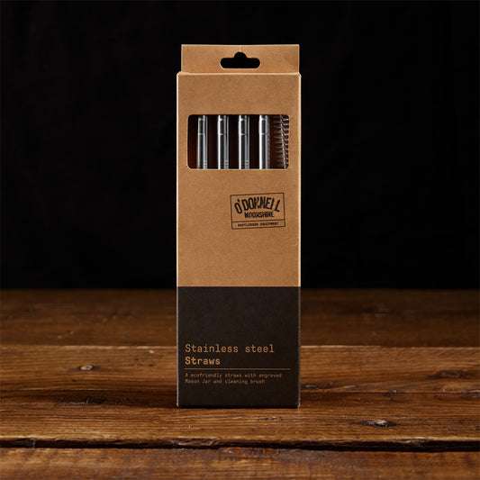 Metal straw set of 4 with cleaning brush in box