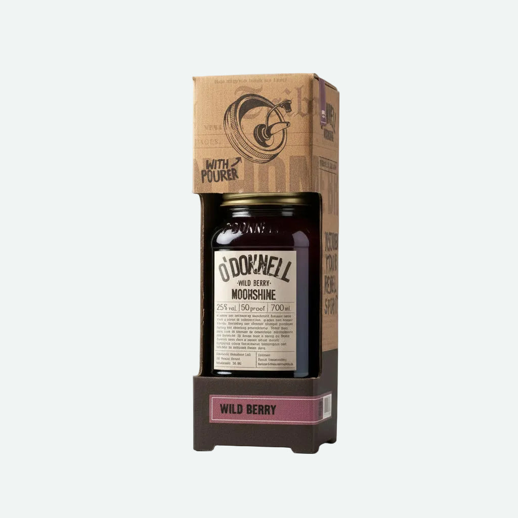 O Donnell Moonshine Wild Berry giftset with pouring lid included
